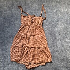 Gingham  Sundress in Brown